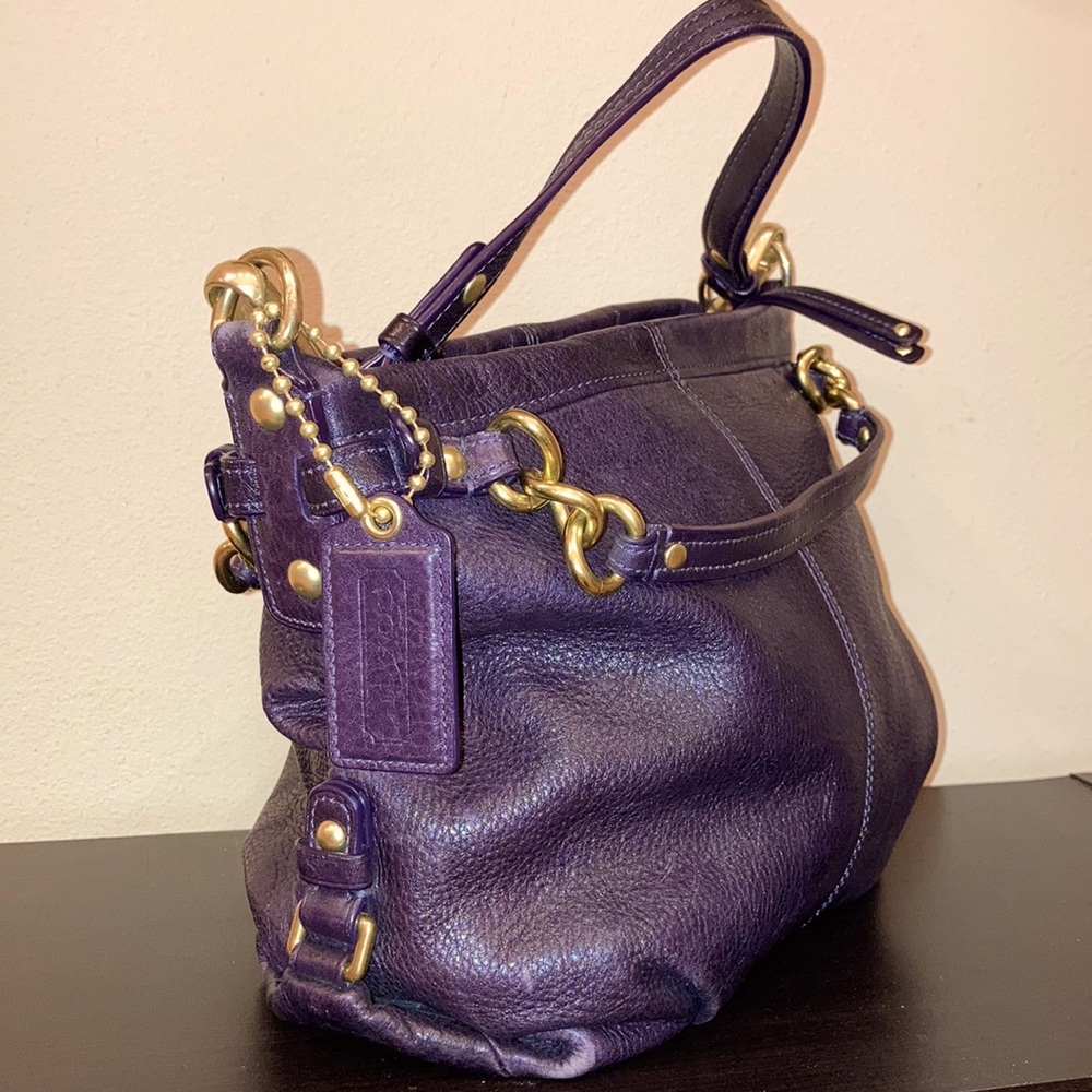 Purple leather Coach purse